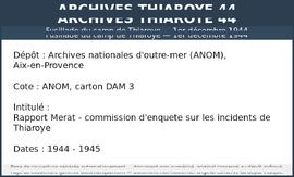 Rapport Merat - commission d'enquete sur les incidents de Thiaroye