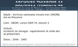Incidents du Senegal : rapatriement et solde des ex-prisonniers