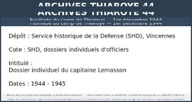Dossier individuel du capitaine Lemasson