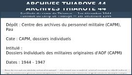 Dossiers individuels des militaires originaires d'AOF (CAPM)