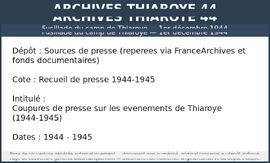 Coupures de presse sur les evenements de Thiaroye (1944-1945)