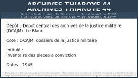 Inventaire des pieces a conviction
