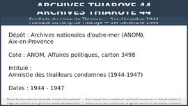 Amnistie des tirailleurs condamnes (1944-1947)